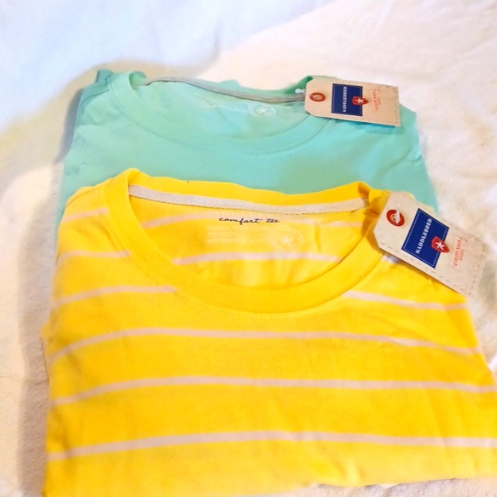 Saddlebred comfort tee men's xxlarge   relaxed fit aqua and yellow